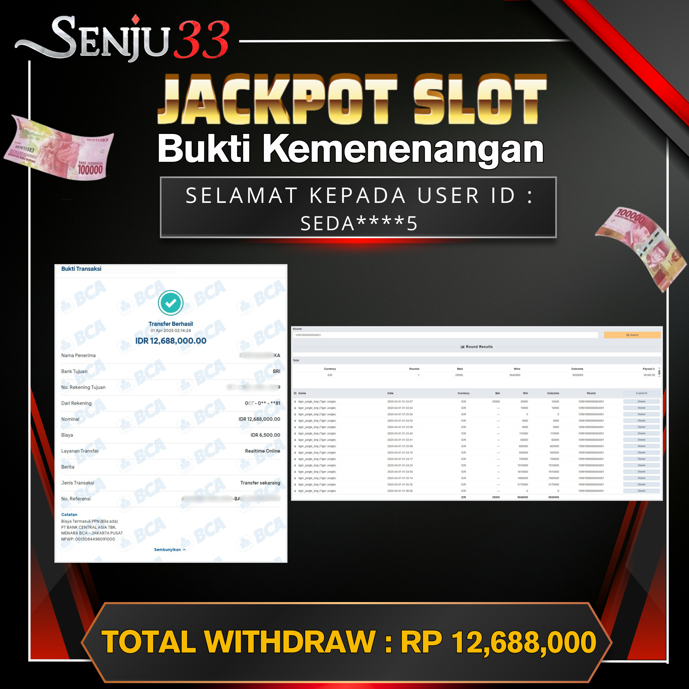 🎰 SENJU33 JACKPOT SLOT Rp. 12.688.000 LUNAS 🎉